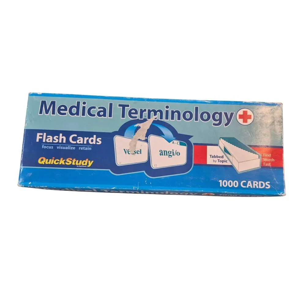 QuickStudy Medical Terminology Flash Cards - 1000 Study Cards, Color-Coded